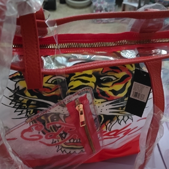 Wd Hardy Red and White Tiger Tote Bag - Picture 2 of 9